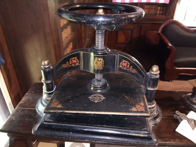 wetpress a machine that would copy type in the Victorian Era