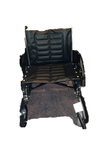 wheelchair a wheelchair with blue cushions
