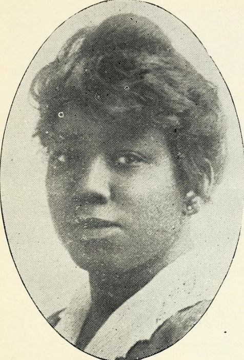 Black and white photo of woman.