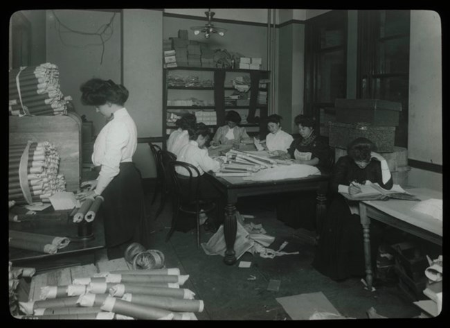 women working at desks