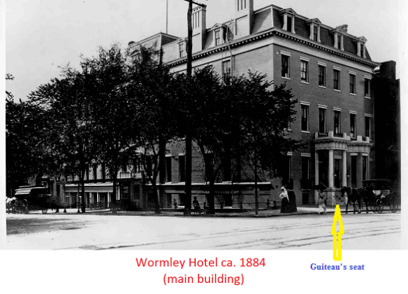 wormleys-hotel picture of a brick home says Wormley Hotel in red print below