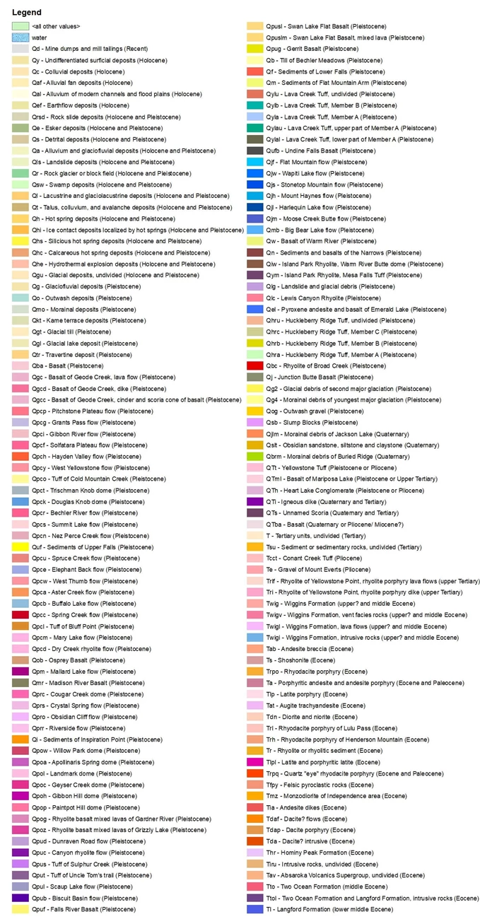 yell geologic map legend 1 of 2 geologic map legend