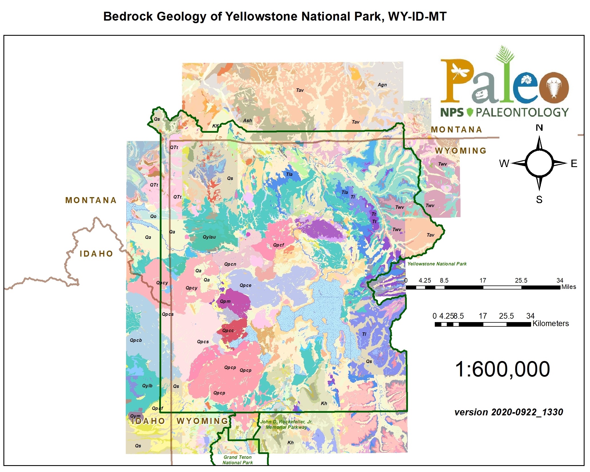 1972 Yellowstone National Park Geologic Map Huge 48" x 38"  U.S I-711 Unused 