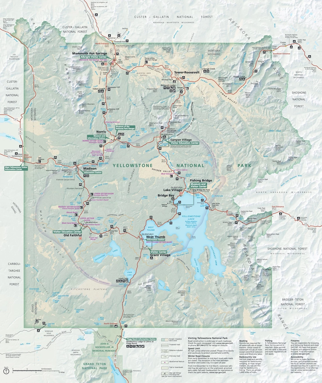 yell park map map of park unit and major roads