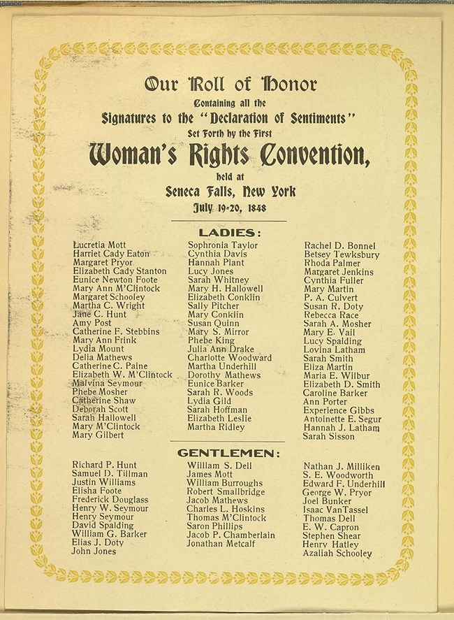 Signers of the Declaration of Sentiments, Library of Congress, https://www.loc.gov/resource/rbcmil.scrp4006701/.