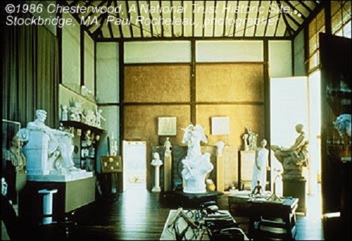 Interior of Chesterwood workshop with sculptures. (Courtesy of the National Trust for Historic Preservation)