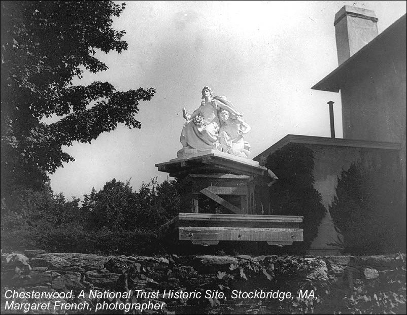 Sculpture on railroad track, 1905.(Courtesy of the National Trust for Historic Preservation)