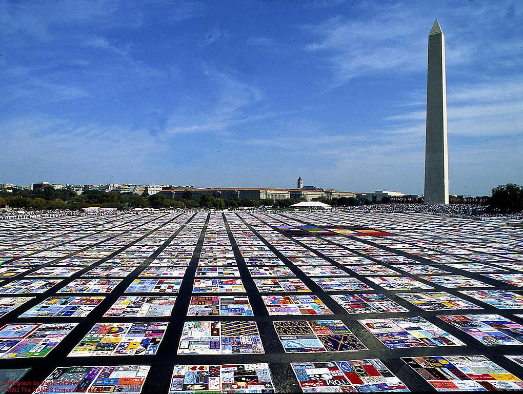 Quilt squares fill the National Mall