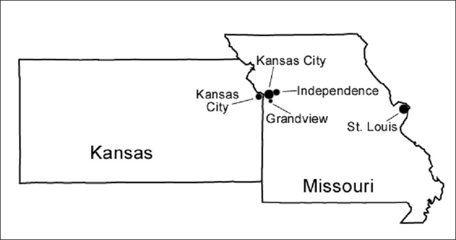 Map of Missouri.