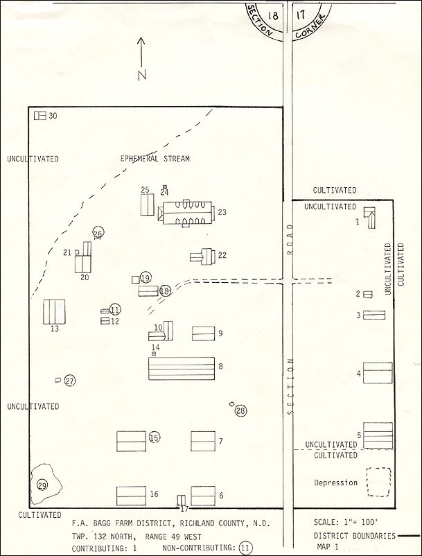 Drawing of Bagg Bonanza Farm.