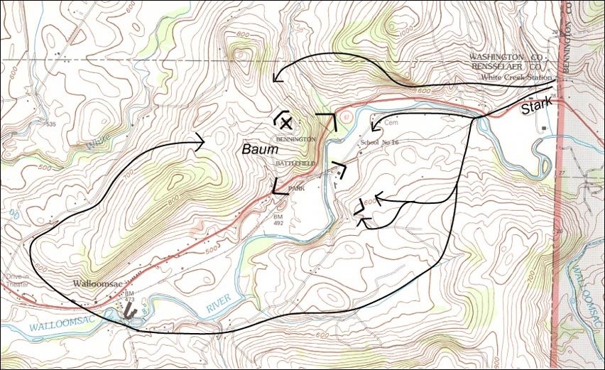Topographical map of battlefield site.