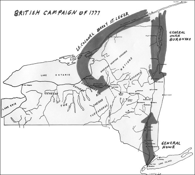 Map of British Northern Campaign of 1777.