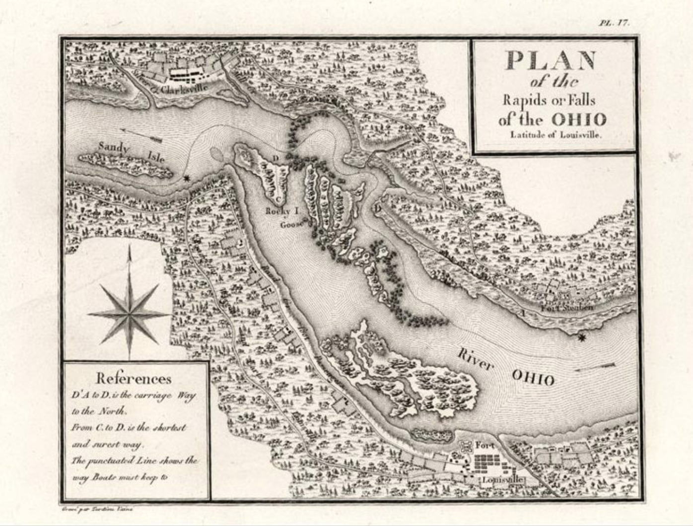 1117 historic map of ohio river