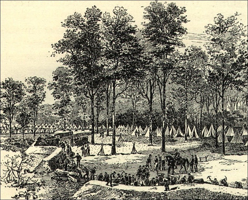An encampment of soldiers.