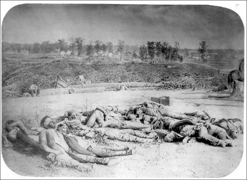 Large pile of dead soldiers.