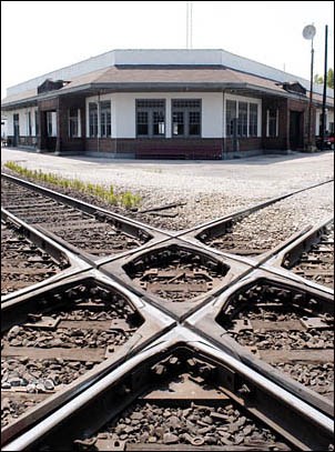 Intersection of two railroads. Intersection of two railroads.