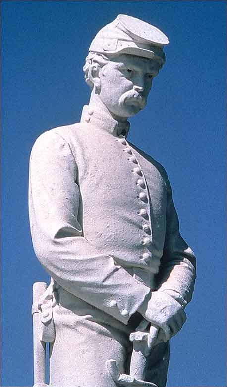 Close-up of soldier statue in Dayton National Cemetery. (Courtesy of Dayton Veterans Affairs Archive)