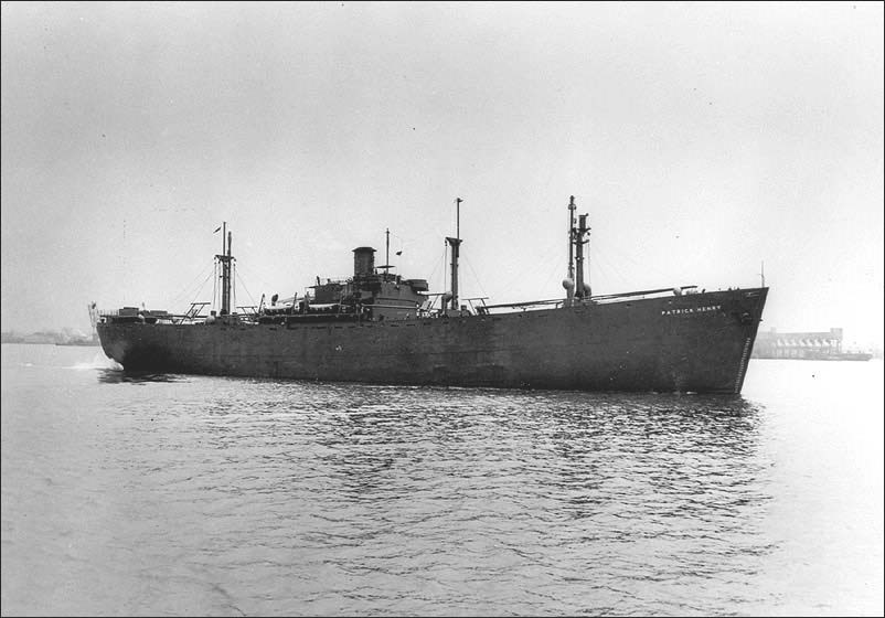 Liberty Ship on the ocean.