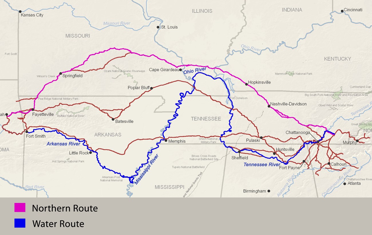 Cherokee Removal Routes.