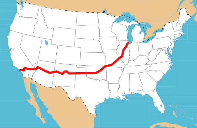 Map of historic Route 66. CC0