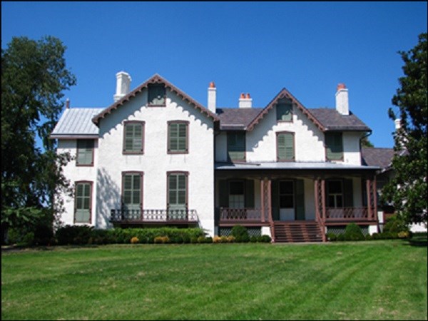 Two-story white house.