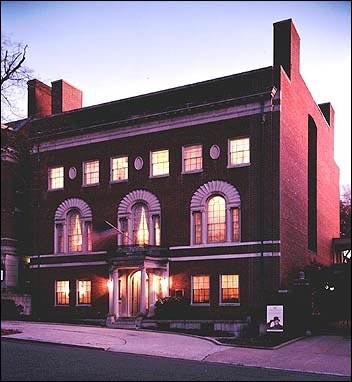 Large red brick house.