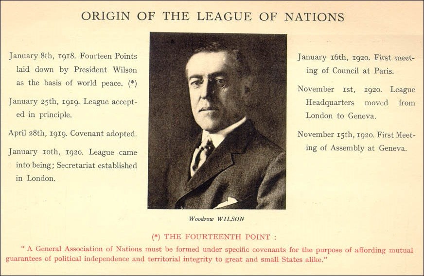 Document on the origin of the League of Nations.