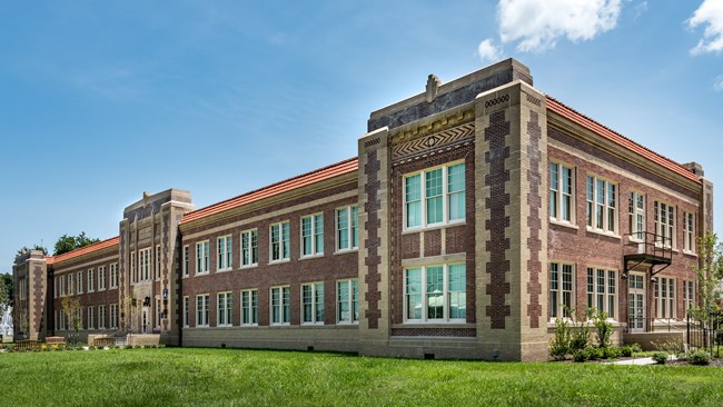 Corner view of the Academy Place Apartments