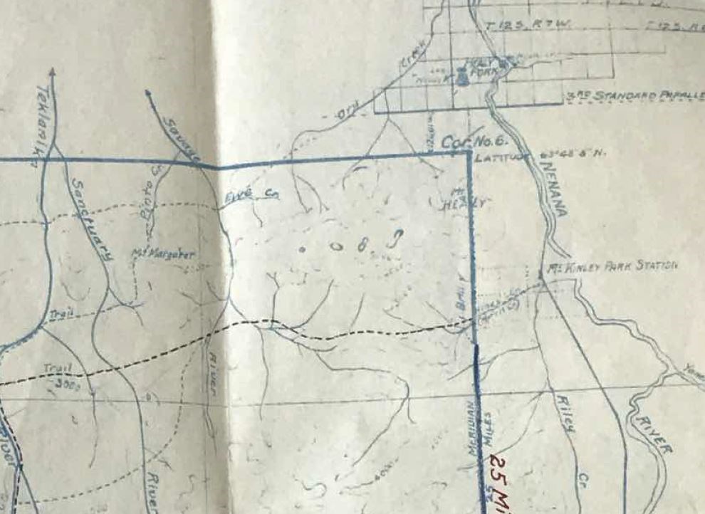 a simple paper map of an area of mountains and rivers