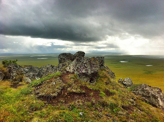 stone cairns in the Arctic