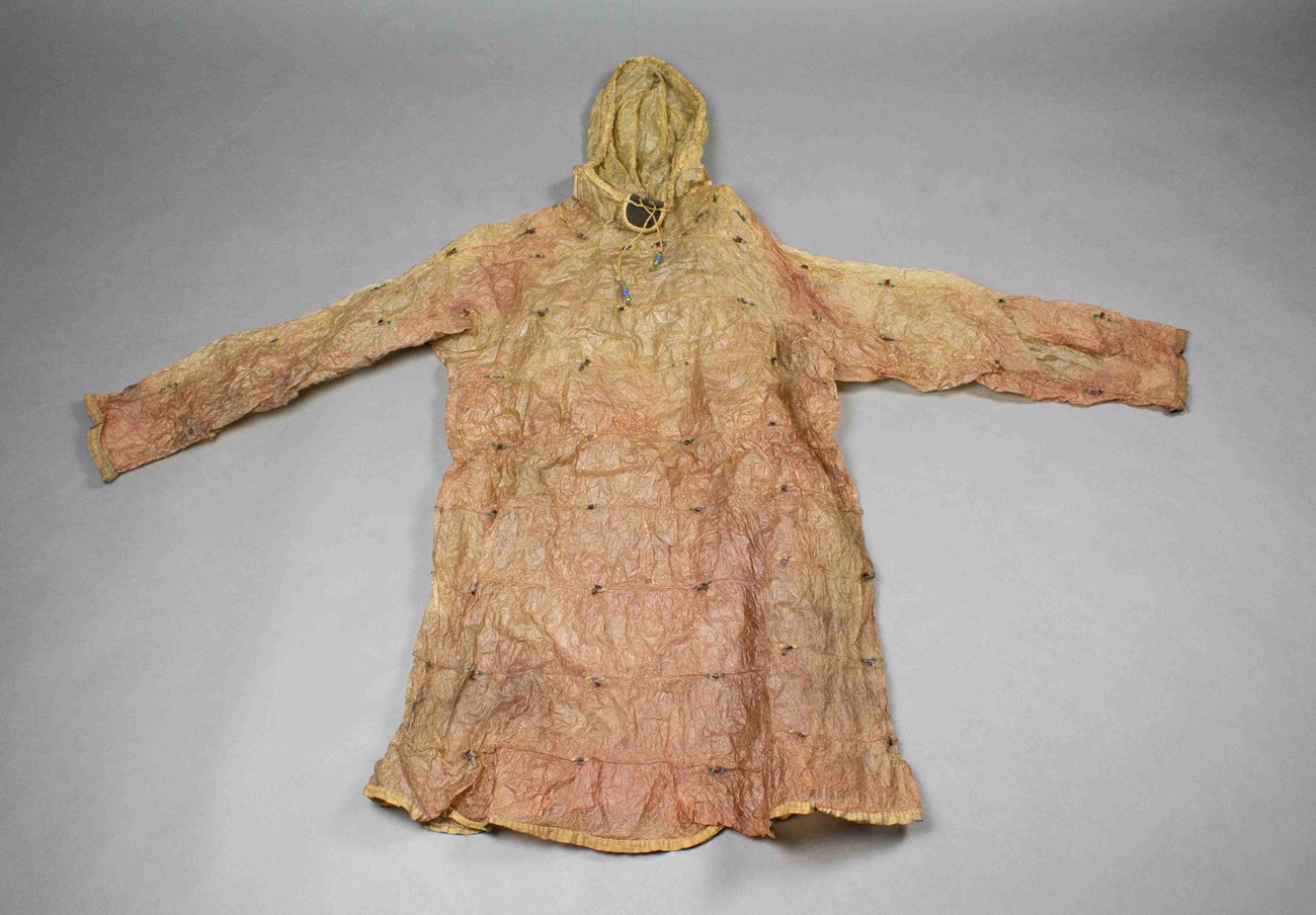 A parka sewn from animal guts