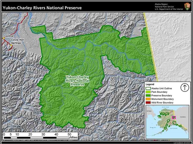 NPS map of Yukon-Charley Rivers National Preserve.