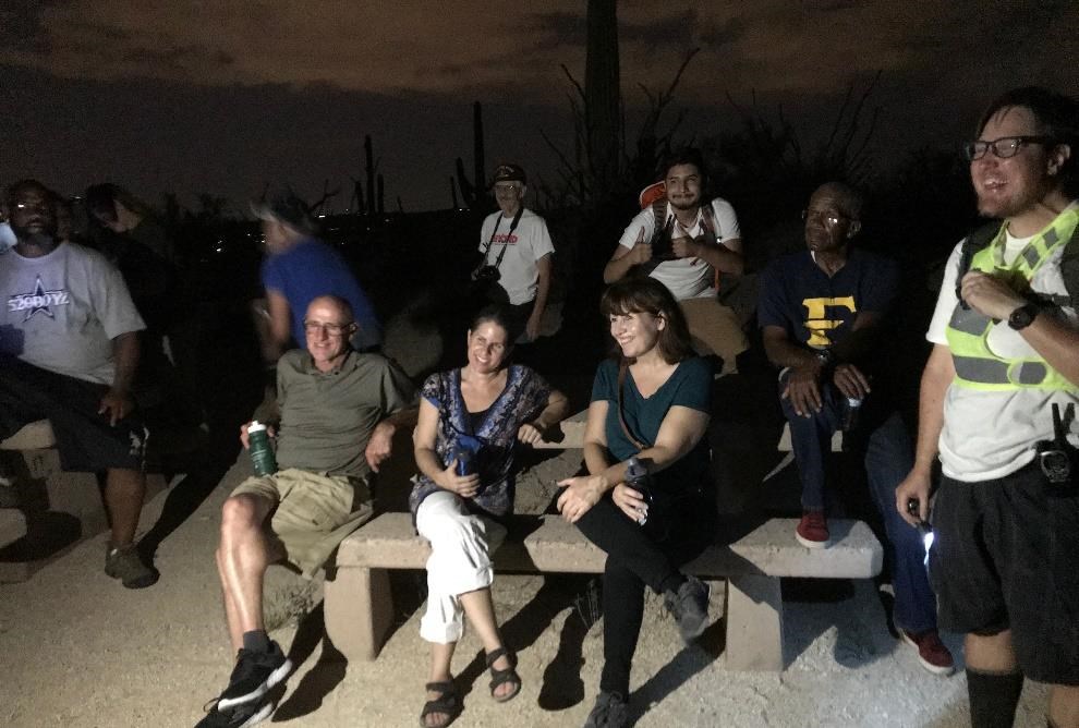 Participants rest during a full moon hike” ParkRx event at Sabino Canyon Recreation
Area in Aug. 2018. Photo courtesy of Kendra Barat, National Park Service. Participants rest during a full moon hike” ParkRx event at Sabino Canyon Recreation Area in Aug. 2018. Photo courtesy of Kendra Barat, National Park Service.