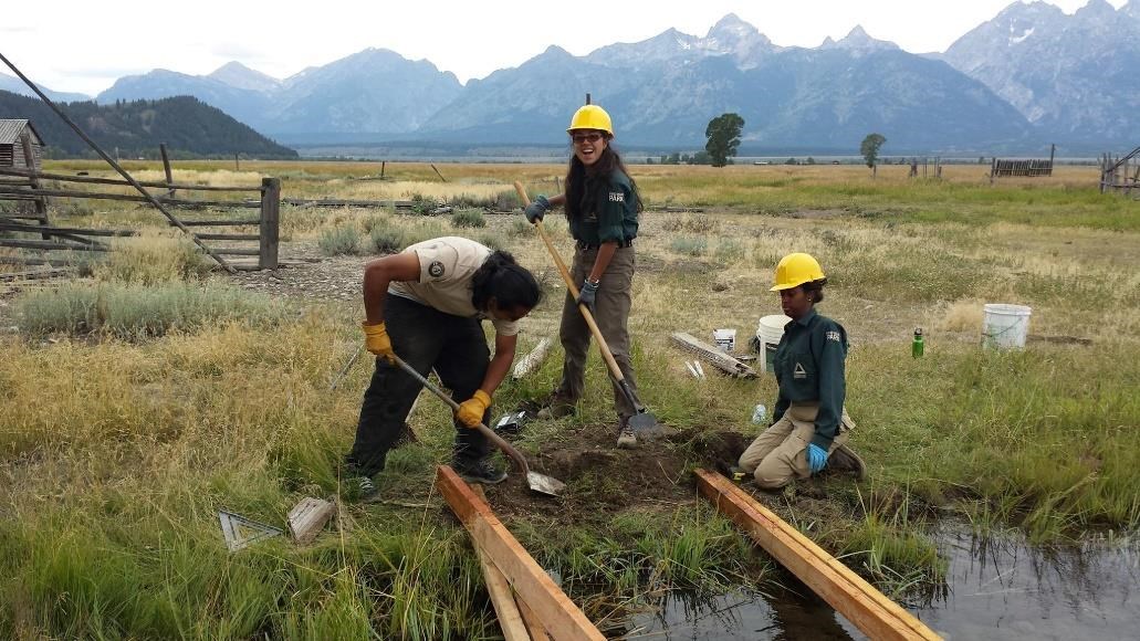 Groundwork Youth working on deferred maintenance projects at Grand Teton National Park. Photo courtesy of Groundwork USA.
