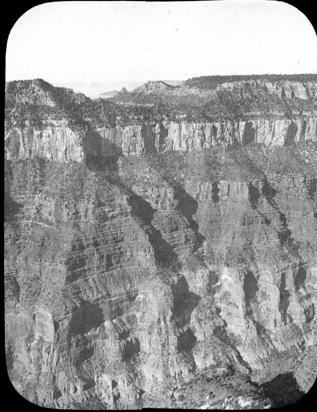 Grand Canyon cliffs from a distance.