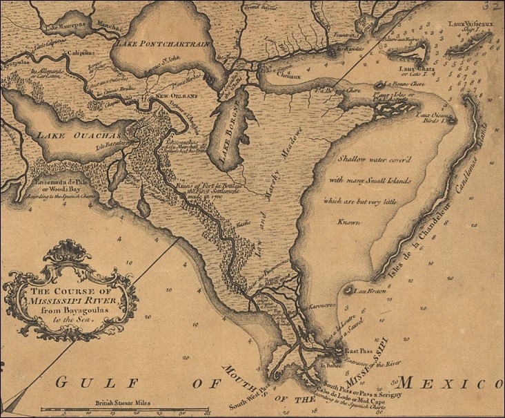 Map of the Mississippi Delta, 1720.