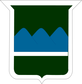 80th Infantry Division Insignia Dark green patch with blue mountains to represent Blue Ridge Division