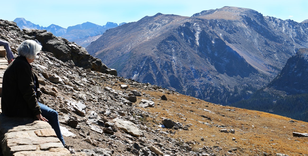 woman enjoys mountain view