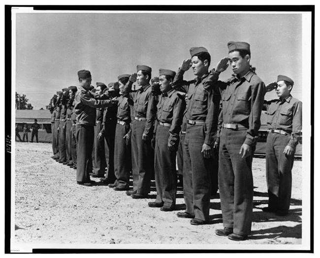 442nd Combat Team with Recruits from Hawaii Photo LoC