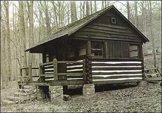 A cabin at Camp Misty Mount, National Park Service. A cabin at Camp Misty Mount, National Park Service.