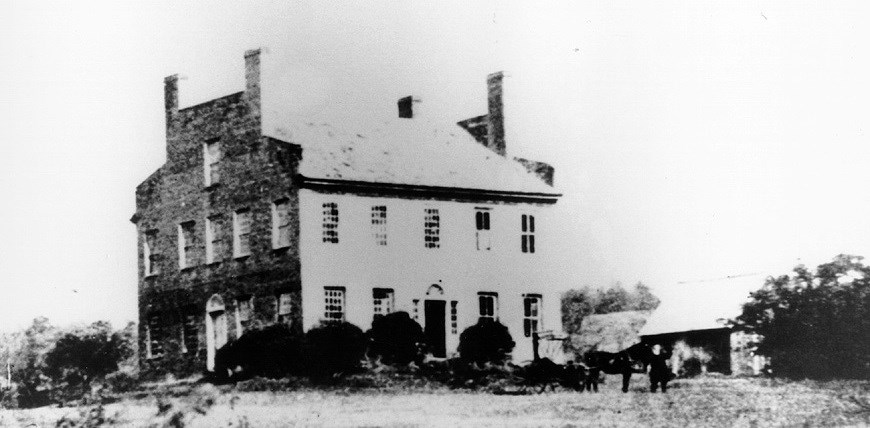 Large stone house.