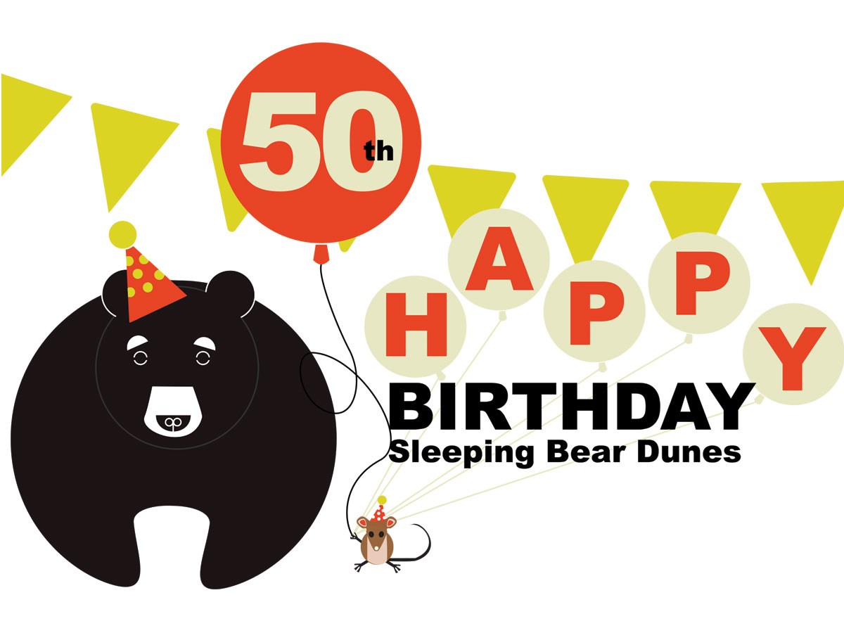 50_juniorranger_image2 Drawing of black bear and happy birthday balloons