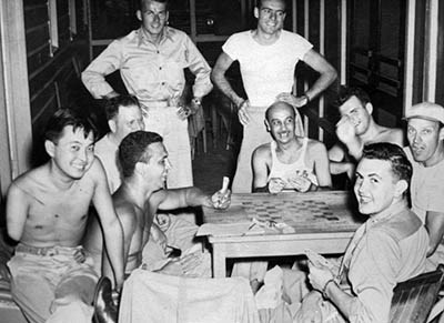 Amputee Daniel Inouye with Bob Dole at Percy Jones Army Hospital in Battle Creek, Michigan