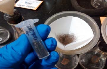 hair cleaning hair is cleaned and sorted in plastic tubes