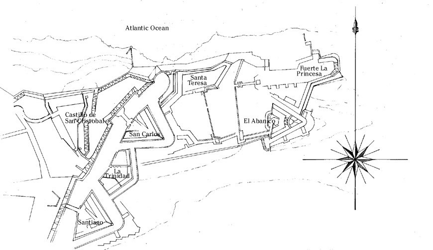 Dibujo de Castillo de San Cristóbal. Dibujo de Castillo de San Cristóbal.