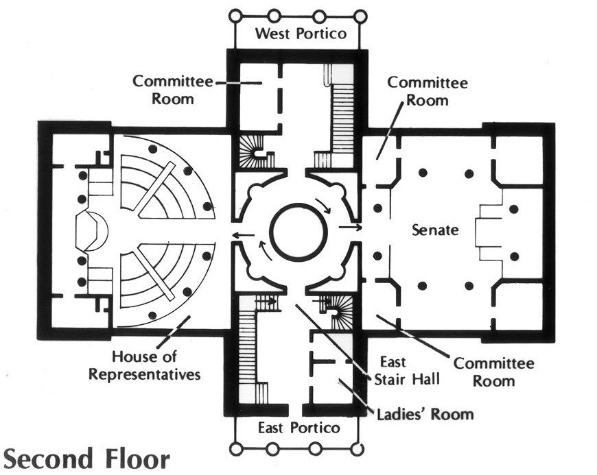 North Carolina State Capitol, second and third floor plans.
