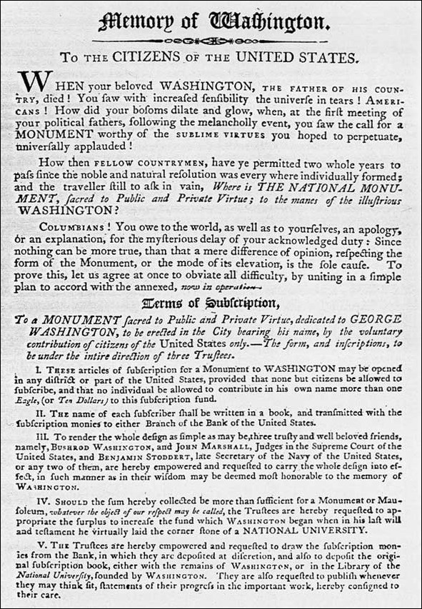 Document dedicated to memory of George Washington. (National Archives)