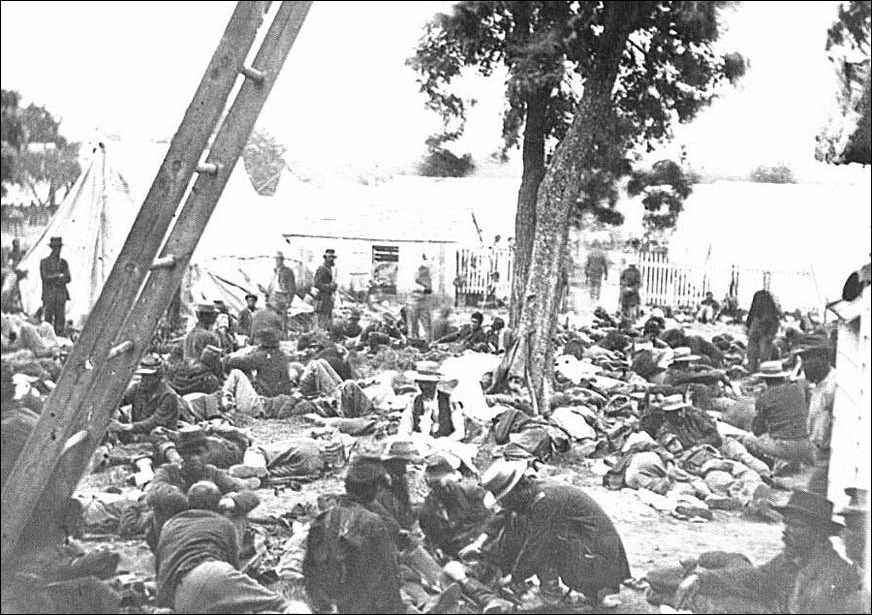 Civil War soldier camp.