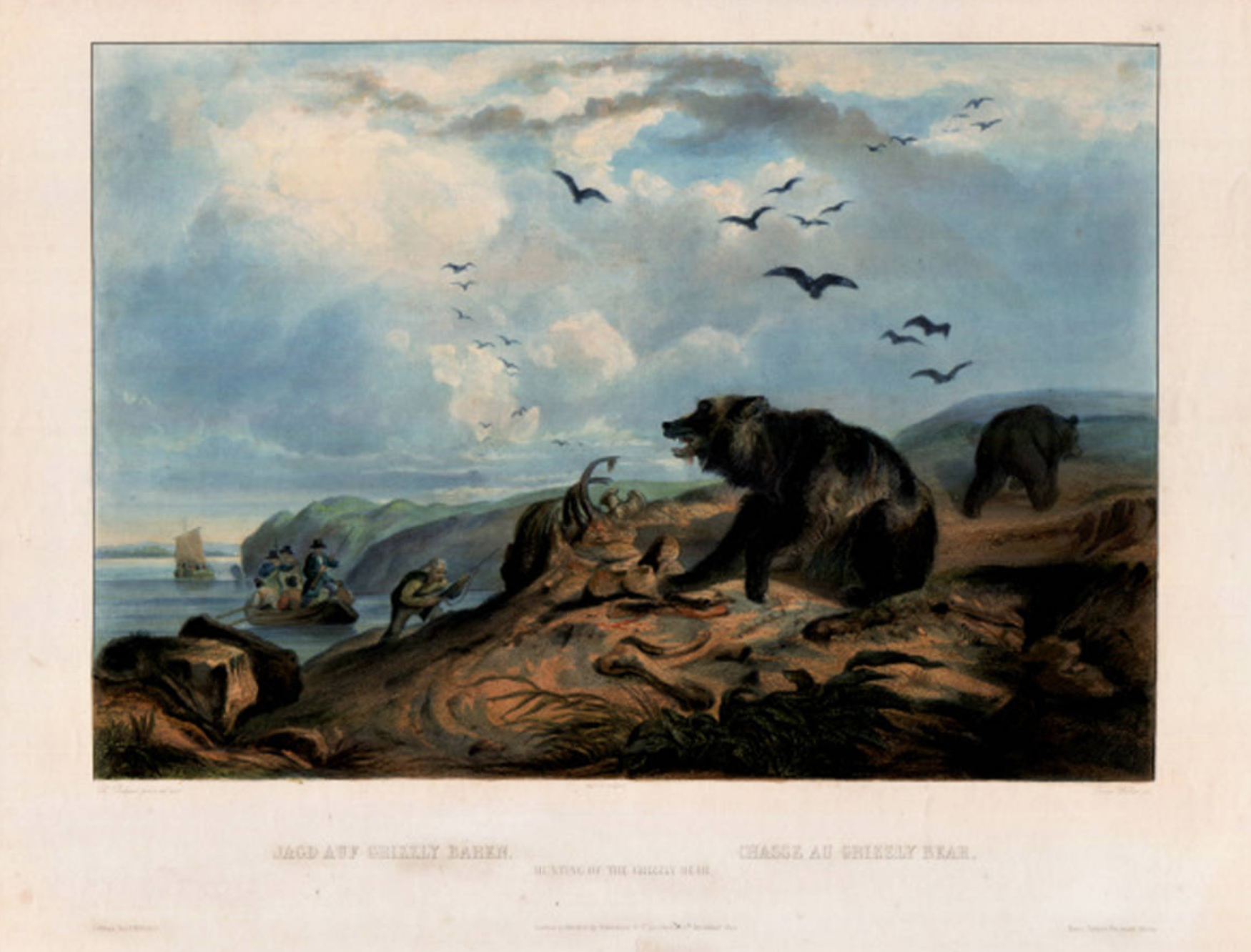 719 painting of a bear hunt