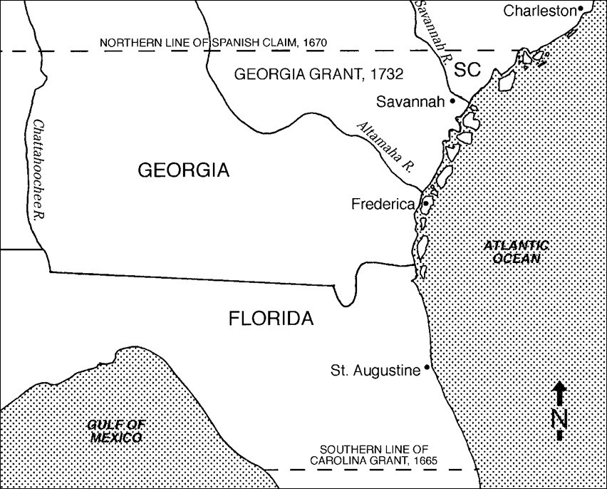 Map of Georgia and surrounding area.